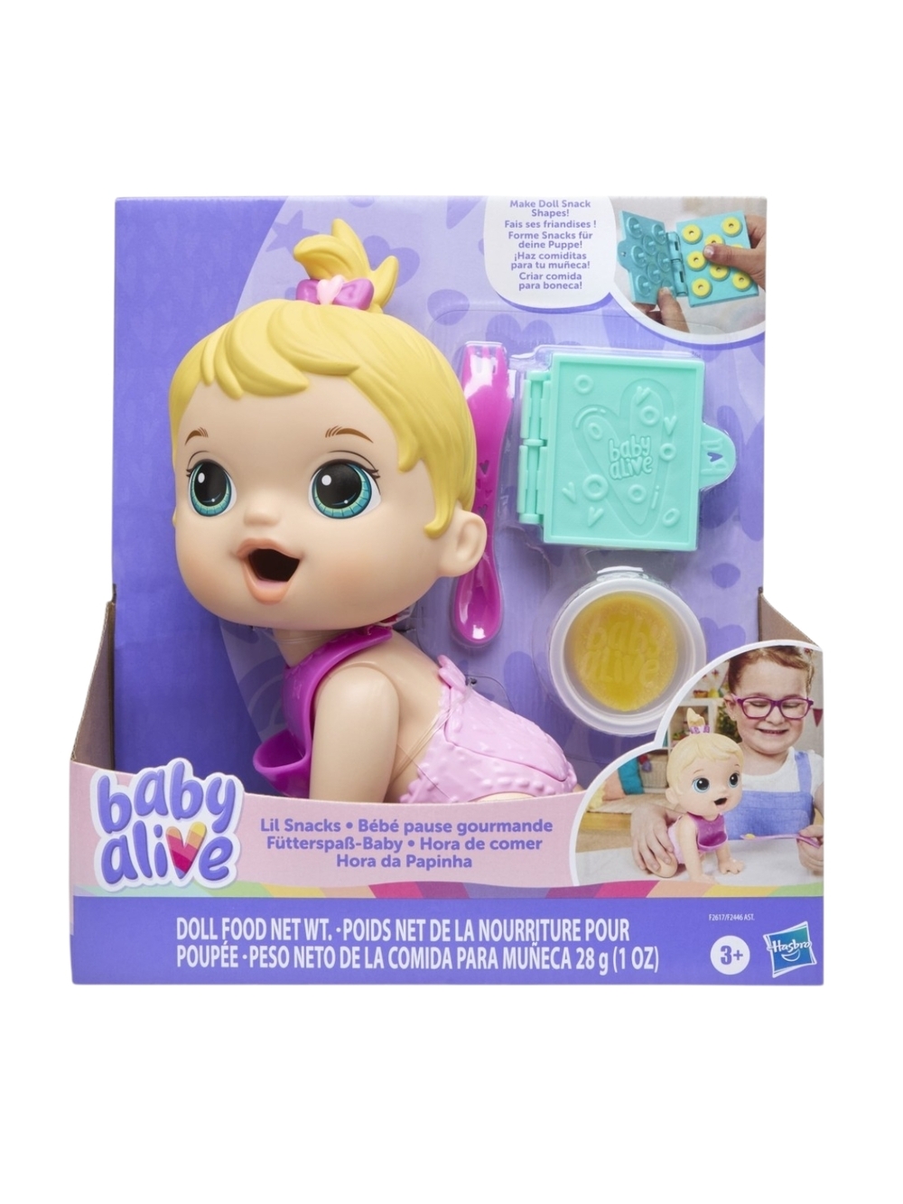 Hasbro, Baby Alive, Lil Snacks Themed, Blonde Hair Interactive Baby Doll -8inch